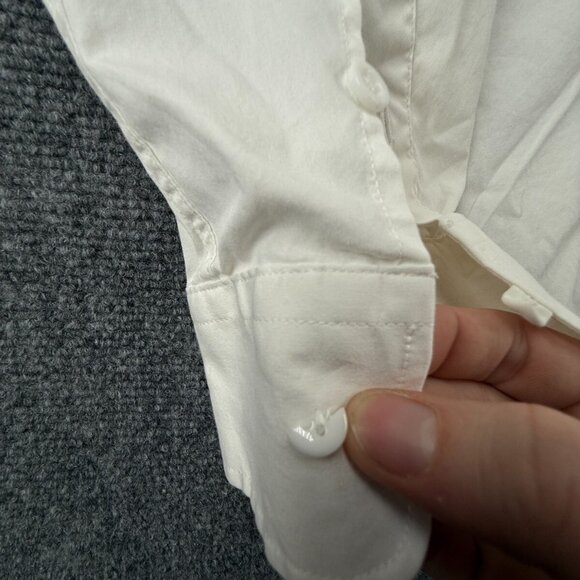 Armani Jeans 2XL Fitted White Button Up Shirt Long Sleeve Cotton Blend Stretch * - Picture 14 of 16